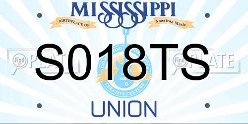 S018TS Mississippi License Plate