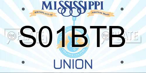 S01BTB Mississippi License Plate