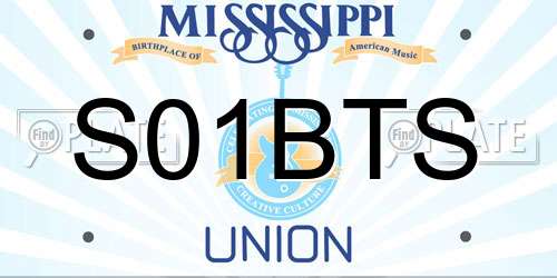 S01BTS Mississippi License Plate