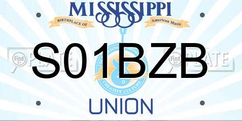 S01BZB Mississippi License Plate