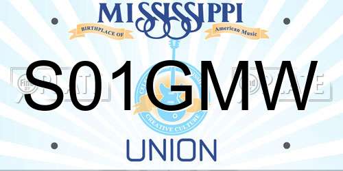 S01GMW Mississippi License Plate