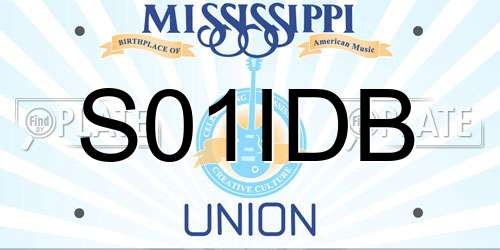 S01IDB Mississippi License Plate