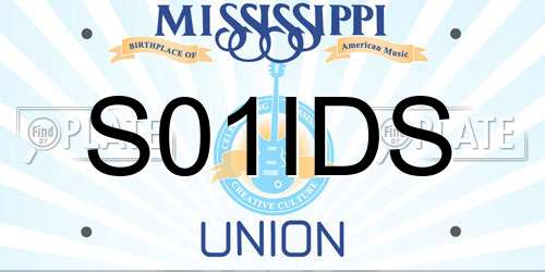 S01IDS Mississippi License Plate