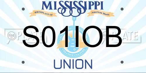 S01IOB Mississippi License Plate