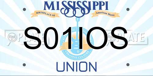 S01IOS Mississippi License Plate
