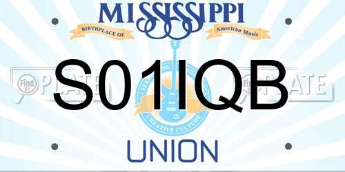 S01IQB Mississippi License Plate
