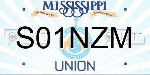 S01NZM Mississippi License Plate