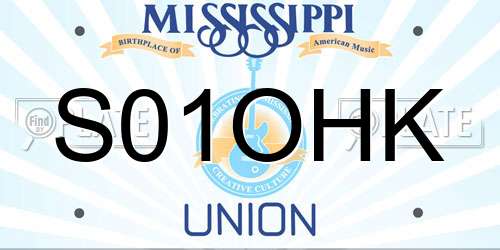 S01OHK Mississippi License Plate