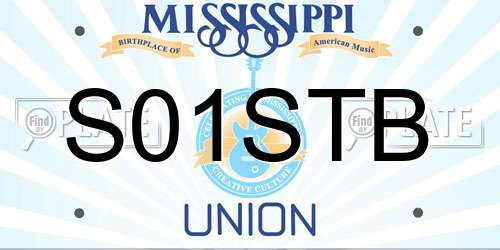 S01STB Mississippi License Plate