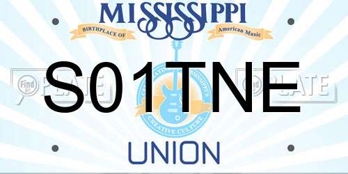 S01TNE Mississippi License Plate