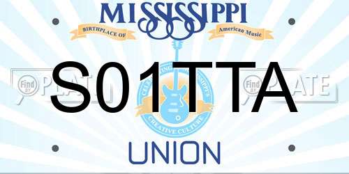 S01TTA Mississippi License Plate