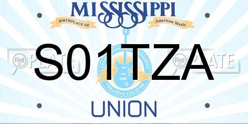 S01TZA Mississippi License Plate