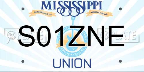 S01ZNE Mississippi License Plate