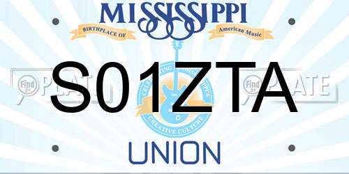 S01ZTA Mississippi License Plate