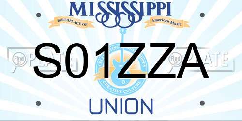 S01ZZA Mississippi License Plate