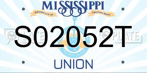 S02052T Mississippi License Plate