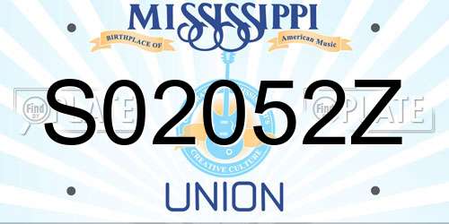 S02052Z Mississippi License Plate