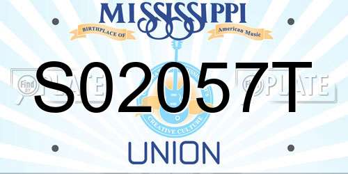 S02057T Mississippi License Plate