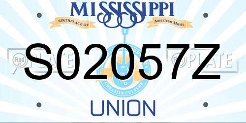 S02057Z Mississippi License Plate