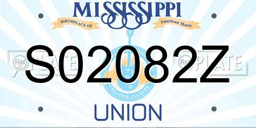 S02082Z Mississippi License Plate