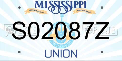 S02087Z Mississippi License Plate