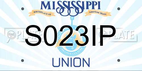 S023IP Mississippi License Plate