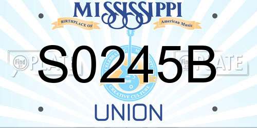 S0245B Mississippi License Plate
