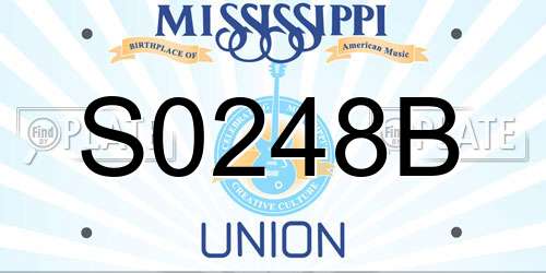 S0248B Mississippi License Plate