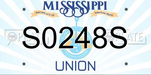S0248S Mississippi License Plate