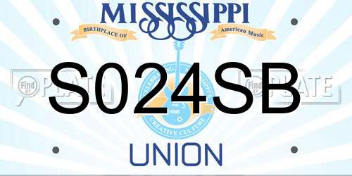 S024SB Mississippi License Plate