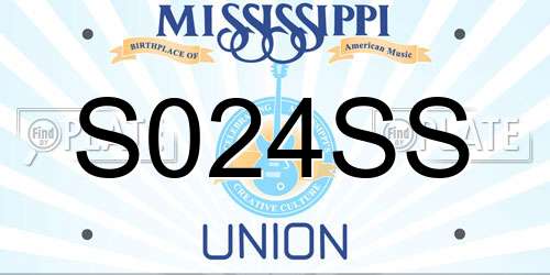 S024SS Mississippi License Plate