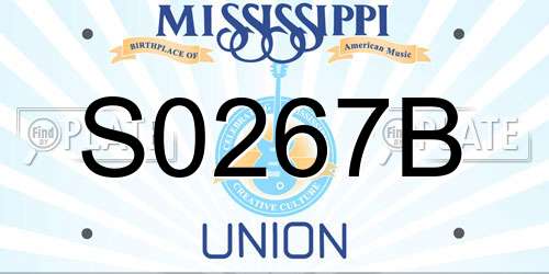 S0267B Mississippi License Plate