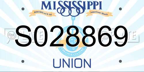 S028869 Mississippi License Plate