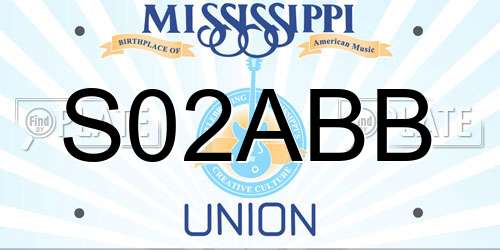 S02ABB Mississippi License Plate