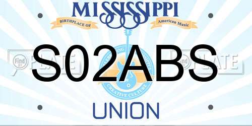 S02ABS Mississippi License Plate