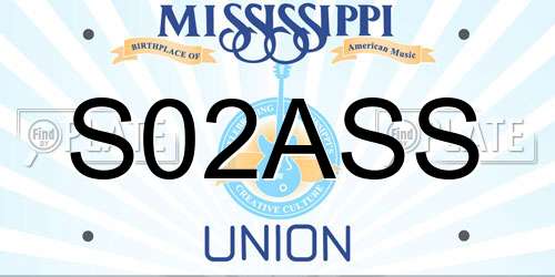 S02ASS Mississippi License Plate