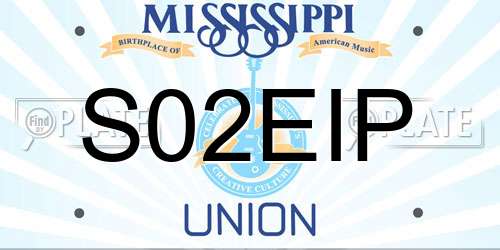 S02EIP Mississippi License Plate