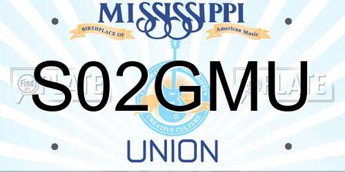 S02GMU Mississippi License Plate