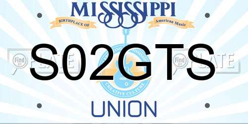 S02GTS Mississippi License Plate