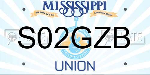 S02GZB Mississippi License Plate