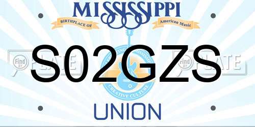 S02GZS Mississippi License Plate