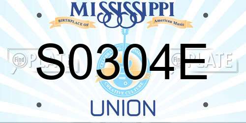 S0304E Mississippi License Plate