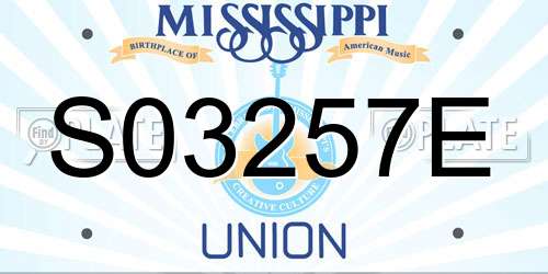 S03257E Mississippi License Plate