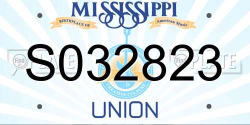 S032823 Mississippi License Plate