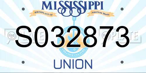 S032873 Mississippi License Plate