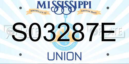 S03287E Mississippi License Plate