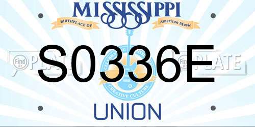 S0336E Mississippi License Plate