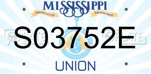 S03752E Mississippi License Plate