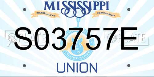 S03757E Mississippi License Plate