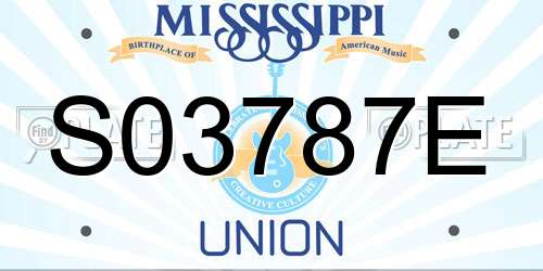 S03787E Mississippi License Plate